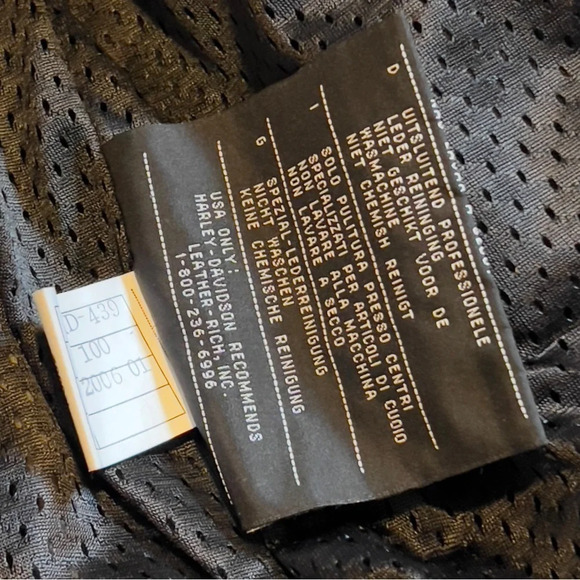 Harley Davidson Men's Perforated Breathable Black Leather Riding Jacket Medium - Picture 11 of 11